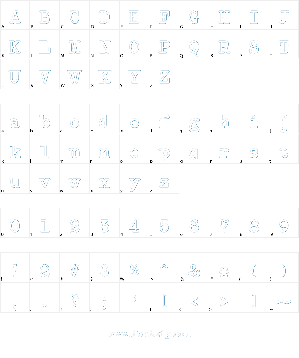 NeoBulletin Beveled Font Character